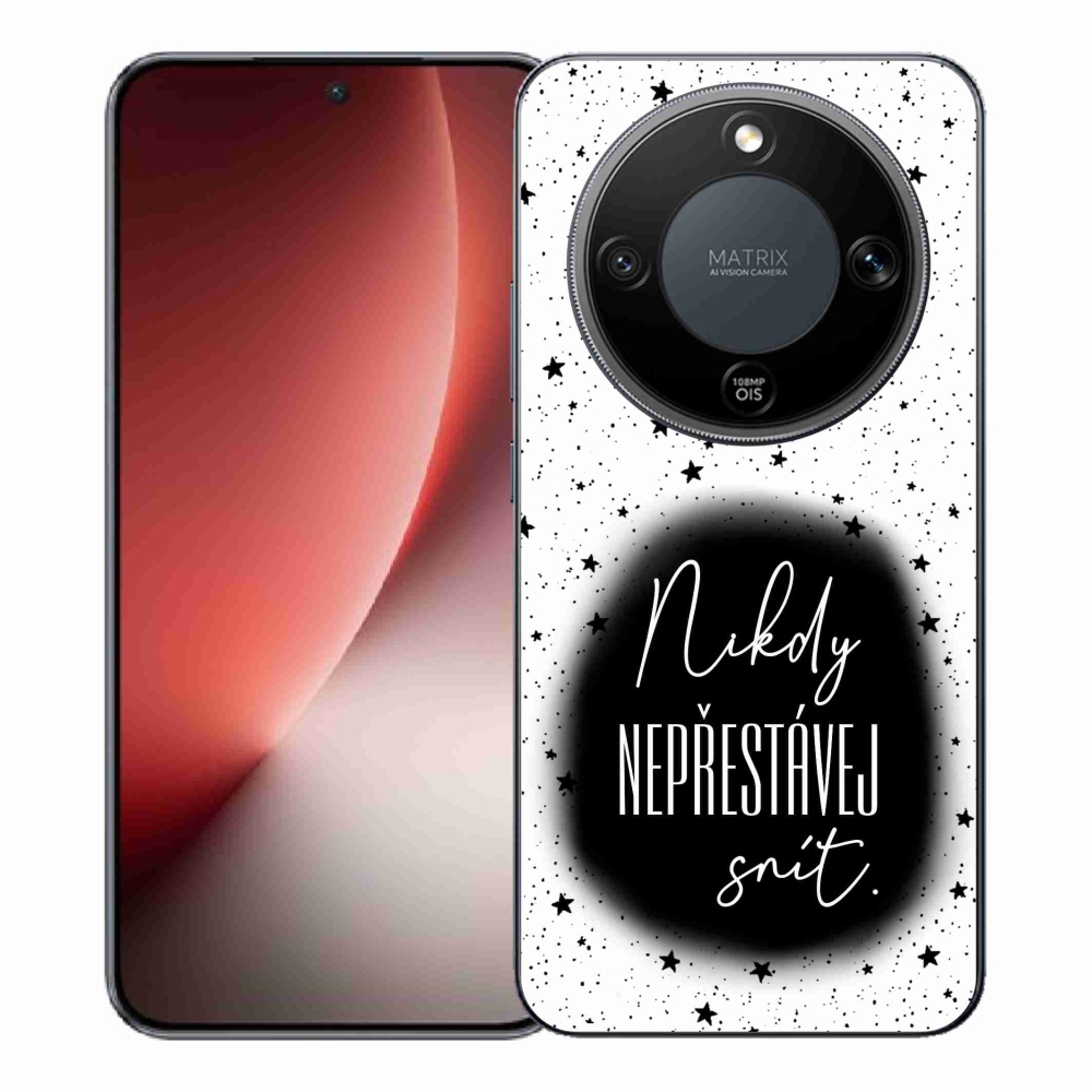 Gél borítás mmCase a Honor Magic 8 Lite 5G készülékhez - Idézet 1 fekete-fehér háttérrel