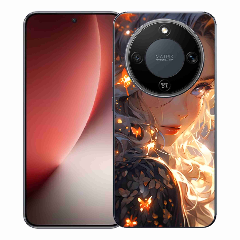 Gél borító mmCase a Honor Magic 8 Lite 5G számára - lány és pillangók