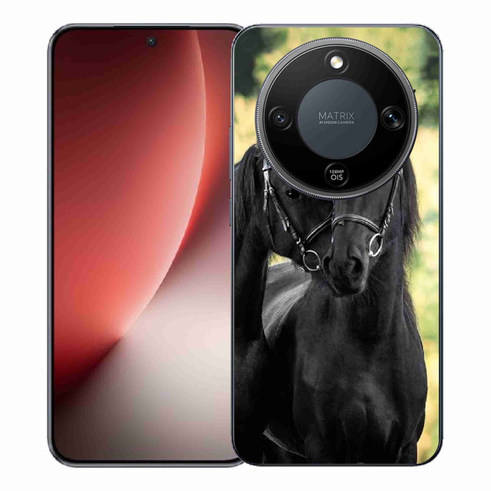 Zselés borítás mmCase a Honor Magic 8 Lite 5G számára - két fekete ló