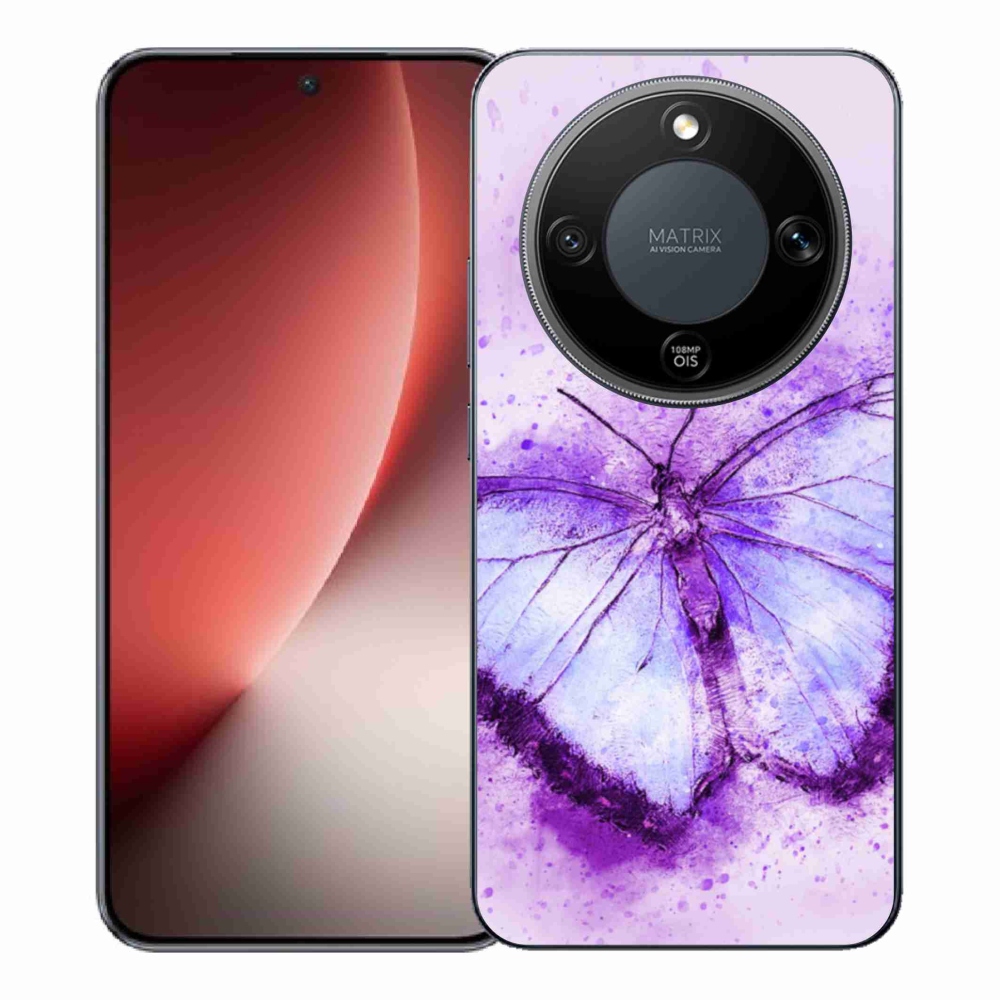 Zselés borítás mmCase a Honor Magic 8 Lite 5G számára - lila pillangó