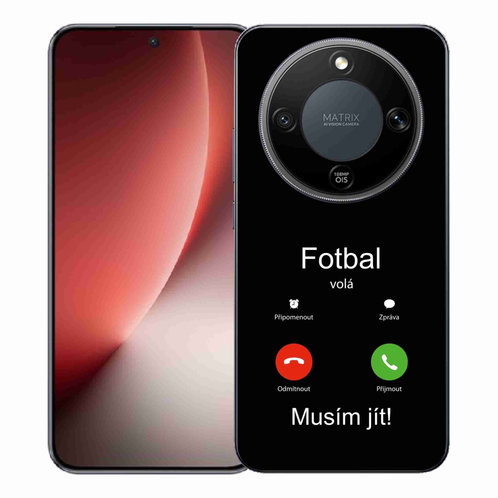 Gél borítás mmCase a Honor Magic 8 Lite 5G-n - futballhívások fekete háttérrel