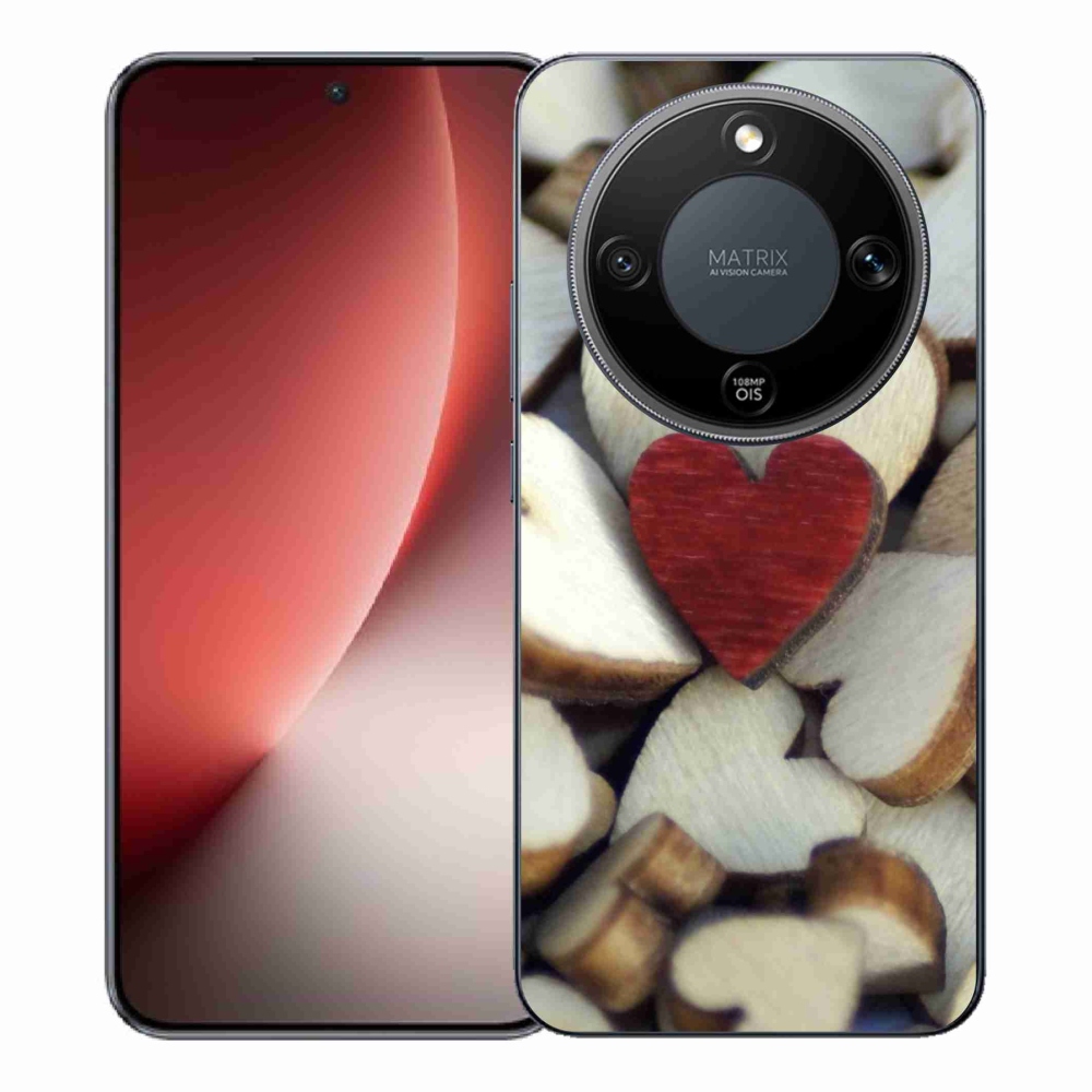 Zselés borítás mmCase a Honor Magic 8 Lite 5G számára - gravírozott piros szív