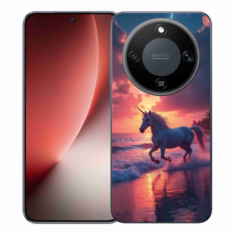 Gél borítás mmCase a Honor Magic 8 Lite 5G számára - egyszarvú a tengerparton