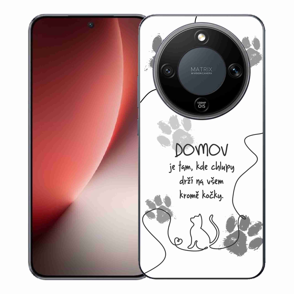 Gél borító mmCase a Honor Magic 8 Lite 5G számára - macska motívum fehér háttérrel