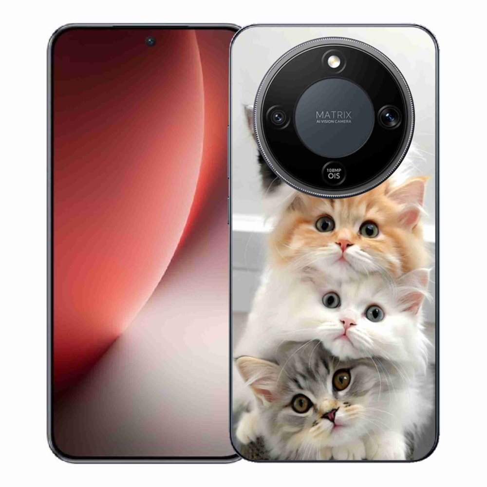 Zselés borítás mmCase a Honor Magic 8 Lite 5G számára - macska csokor