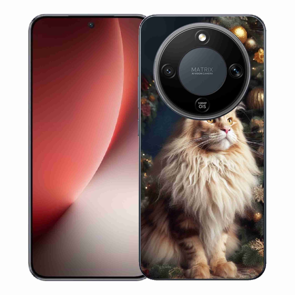 Zselés borítás mmCase a Honor Magic 8 Lite 5G számára - macska a fánál