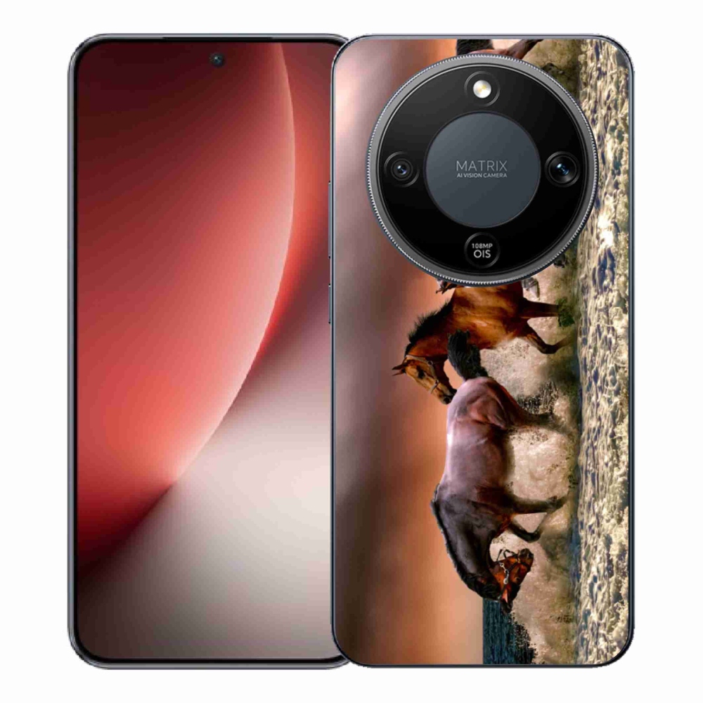 Zselés borítás mmCase a Honor Magic 8 Lite 5G számára - lovak 1