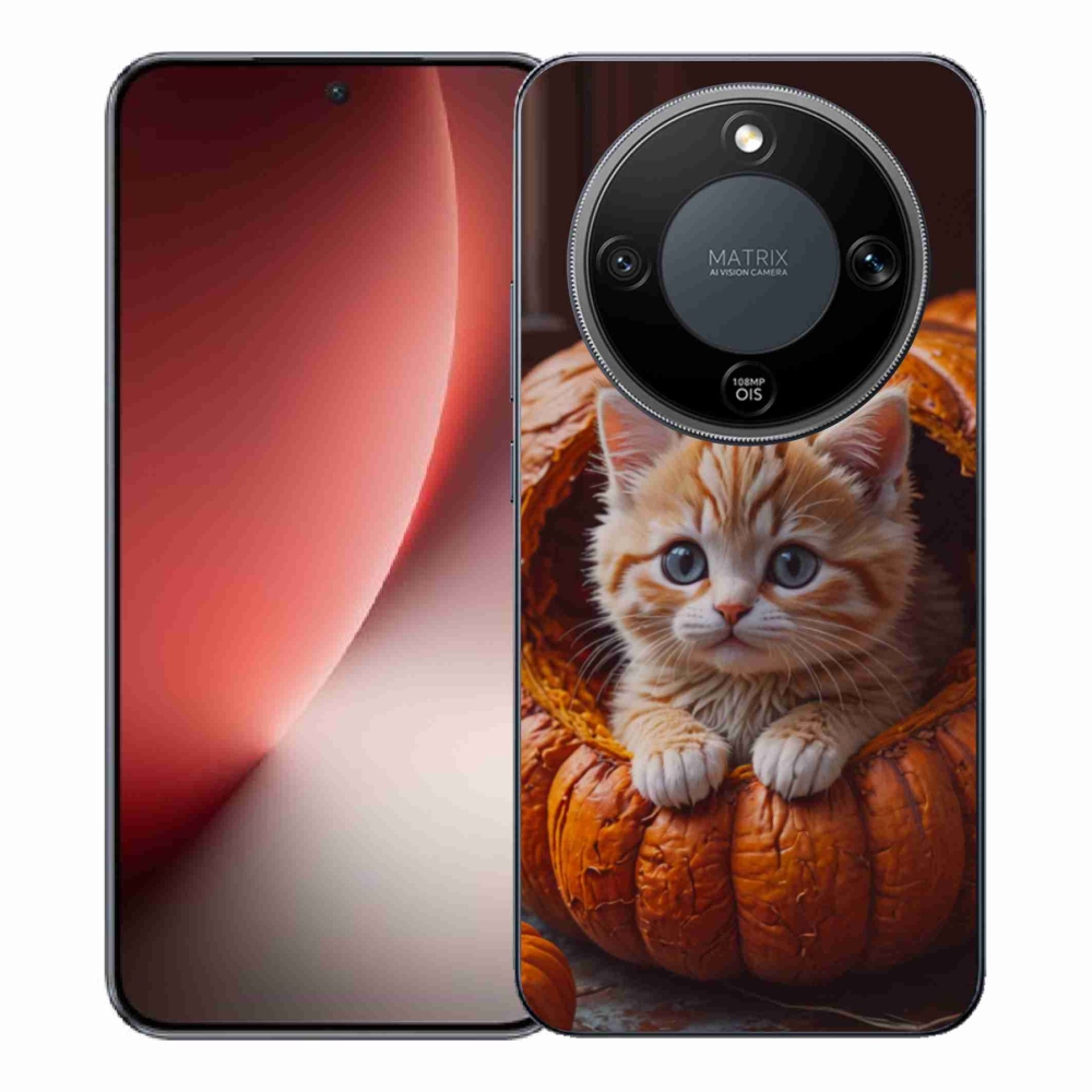 Gél borítás mmCase a Honor Magic 8 Lite 5G számára - cica és tök 2