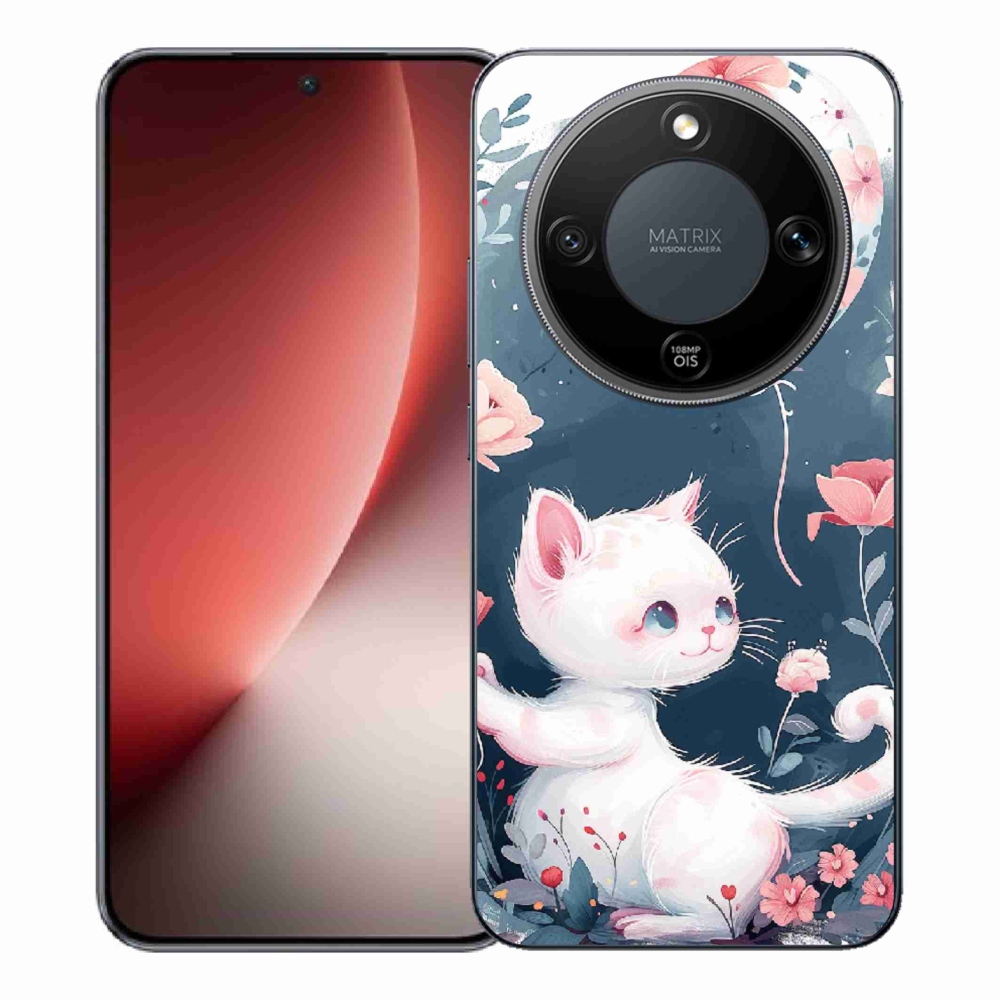 Gél borítás mmCase a Honor Magic 8 Lite 5G számára - cica lufival