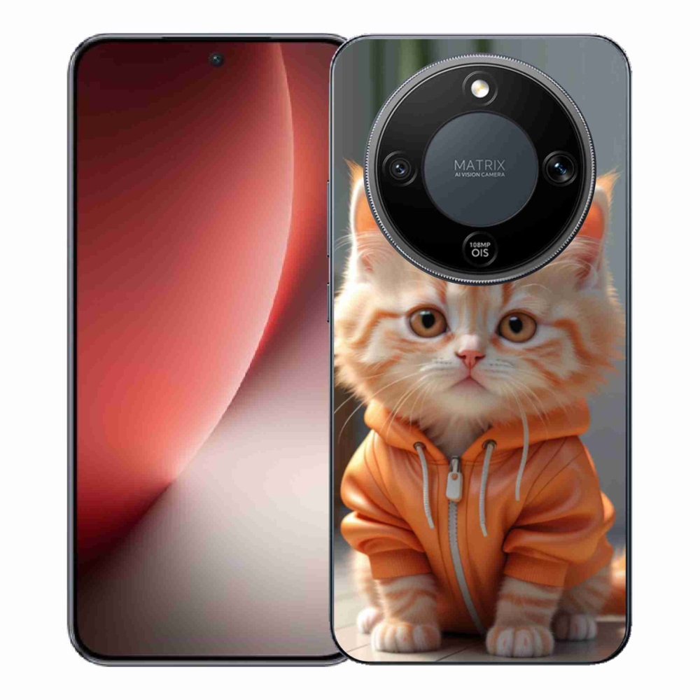 Gél borítás mmCase a Honor Magic 8 Lite 5G számára - cica egy melegítőben