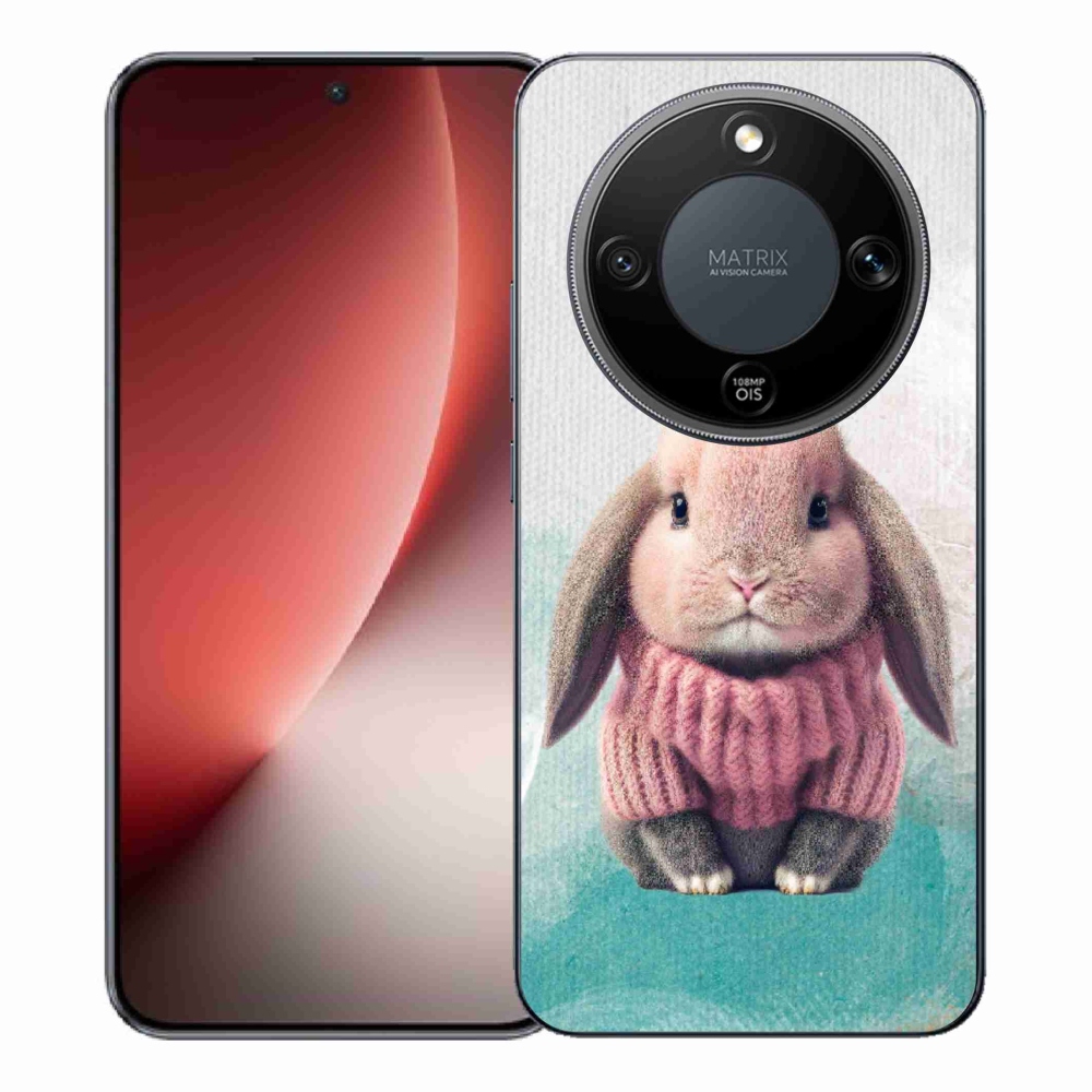 Zselés borítás mmCase a Honor Magic 8 Lite 5G számára - nyúl pulóverben