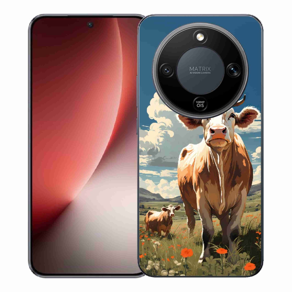 Zselés borítás mmCase a Honor Magic 8 Lite 5G számára - tehenek a réten