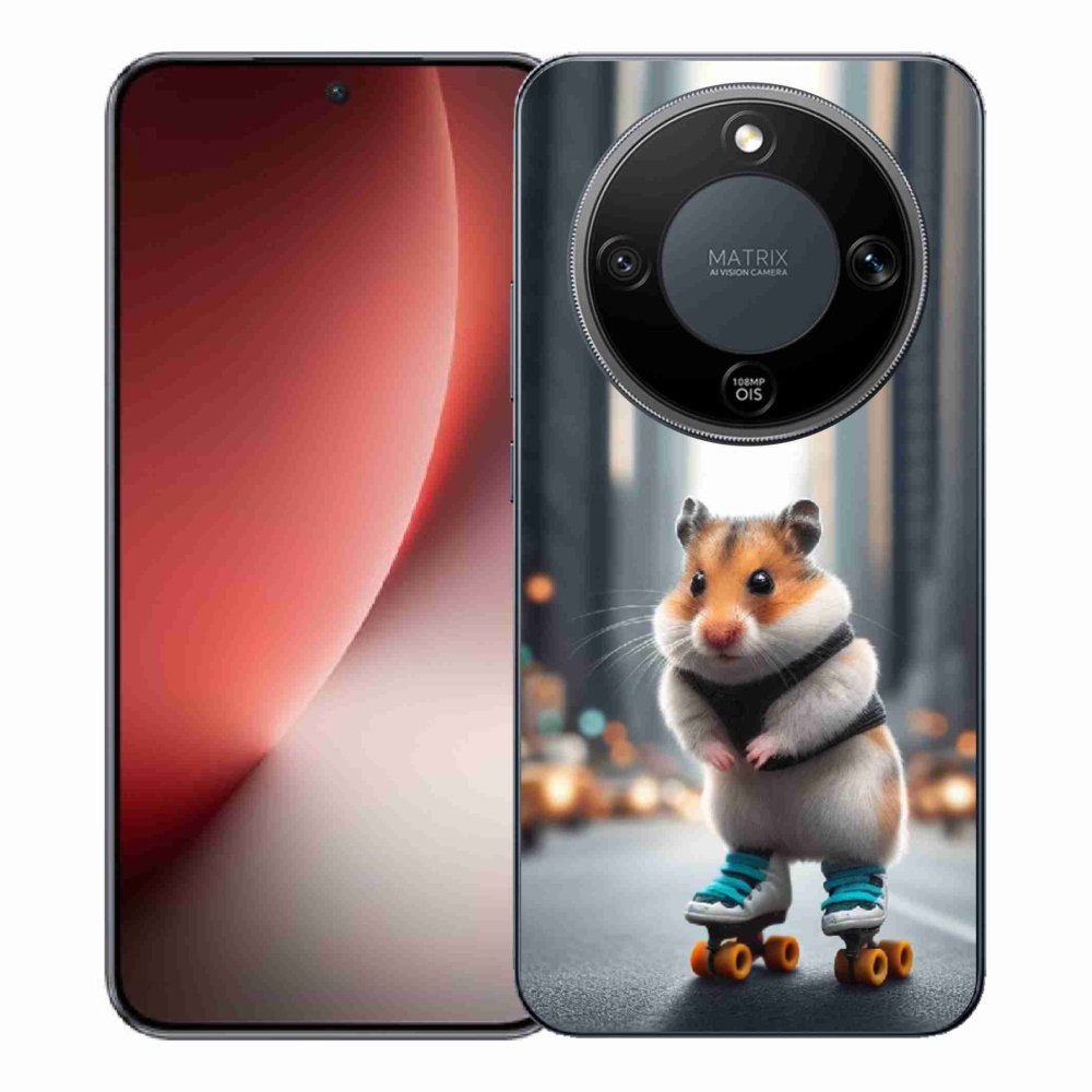 Gél borítás mmCase a Honor Magic 8 Lite 5G számára - hörcsög a korcsolyán