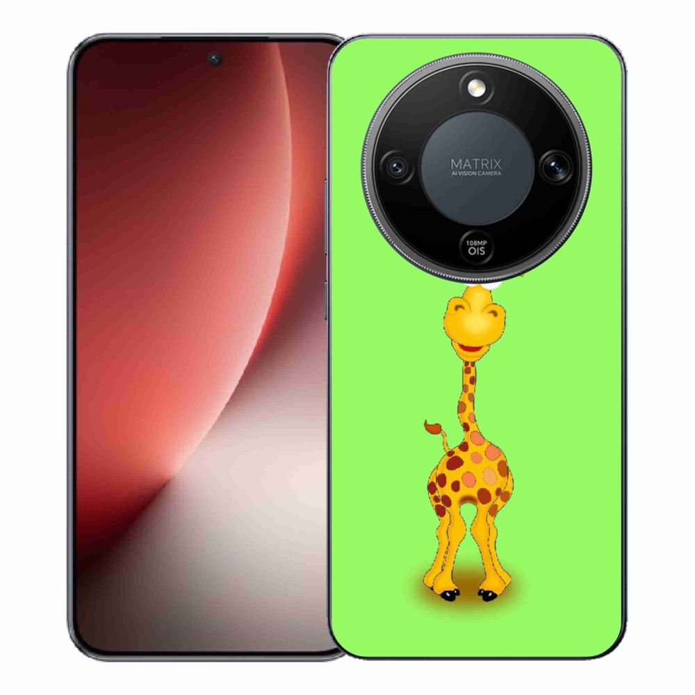 Zselés borítás mmCase a Honor Magic 8 Lite 5G számára - rajzfilm zsiráf