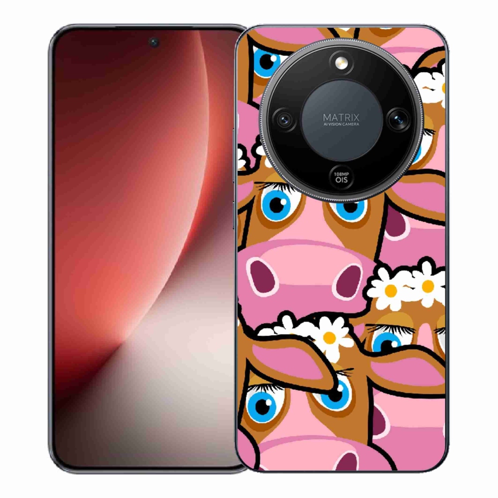 Zselés borítás mmCase a Honor Magic 8 Lite 5G számára - karikatúrás tehenek