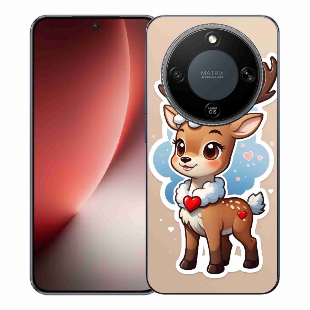 Zselés borítás mmCase a Honor Magic 8 Lite 5G számára - rajzfilm rénszarvas