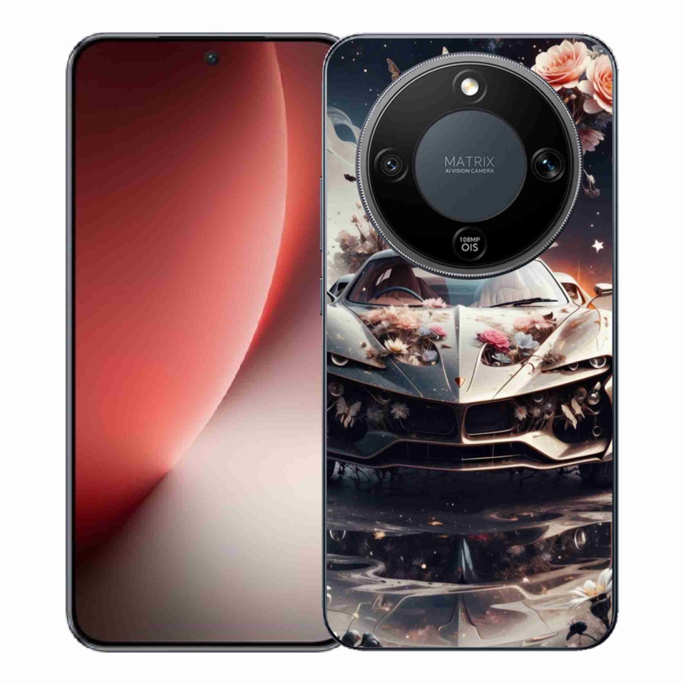 Gél borítás mmCase a Honor Magic 8 Lite 5G számára - virágos sportkocsi