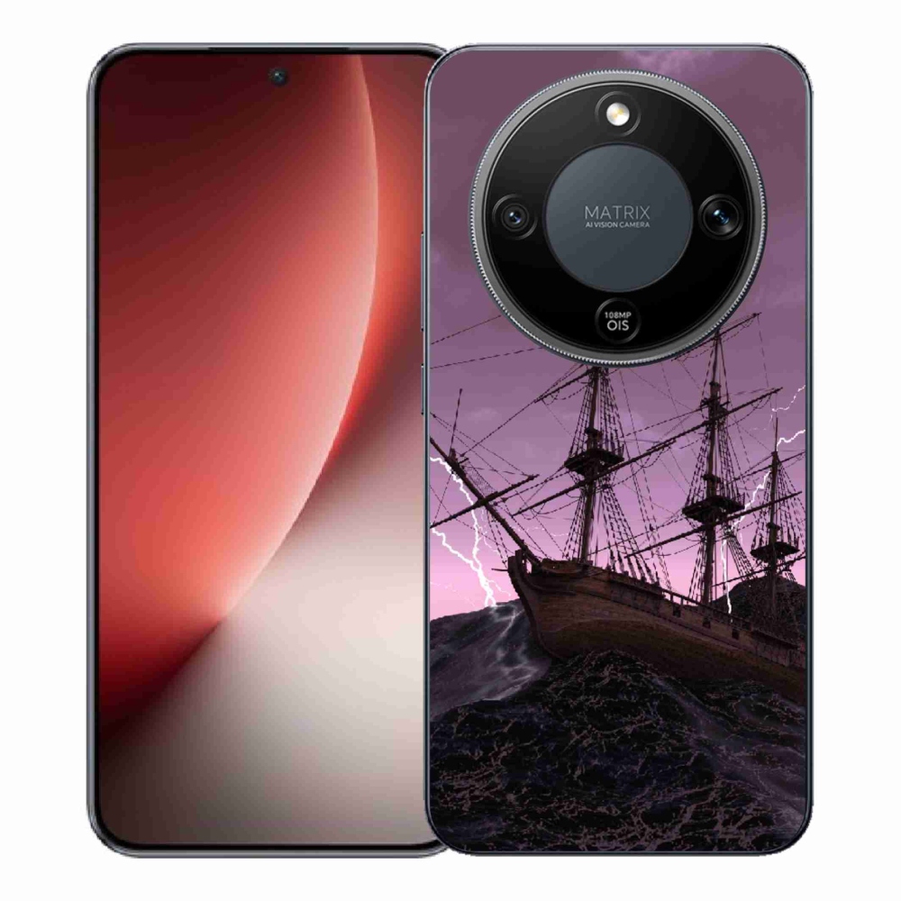 Zselés borítás mmCase a Honor Magic 8 Lite 5G számára - hajó a viharban