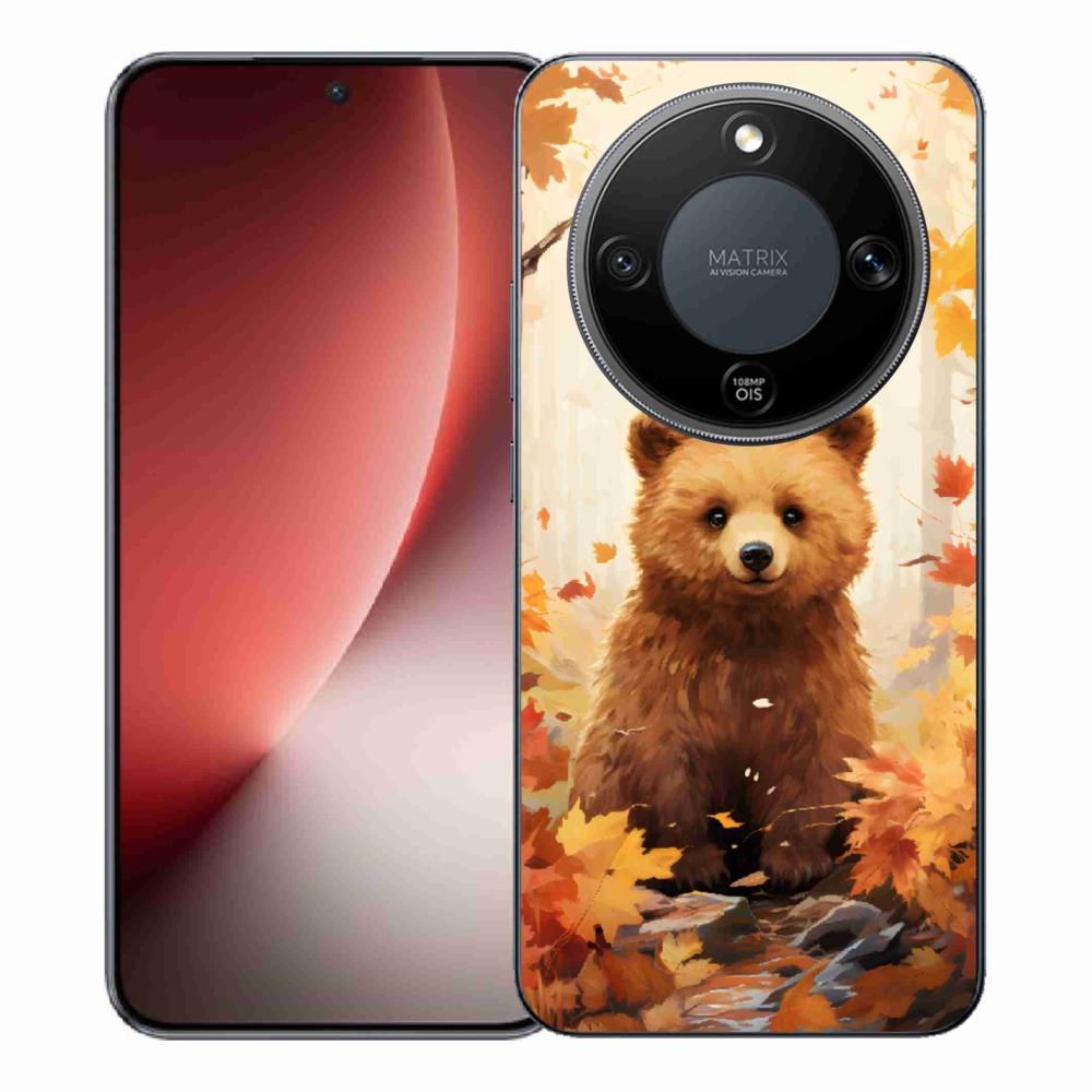 Zselés borítás mmCase a Honor Magic 8 Lite 5G számára - medve az erdőben