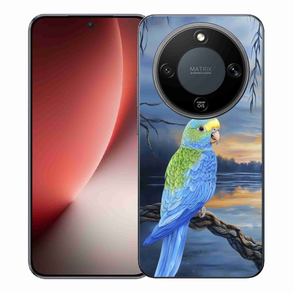 Zselés borítás mmCase a Honor Magic 8 Lite 5G készülékhez - kék papagáj