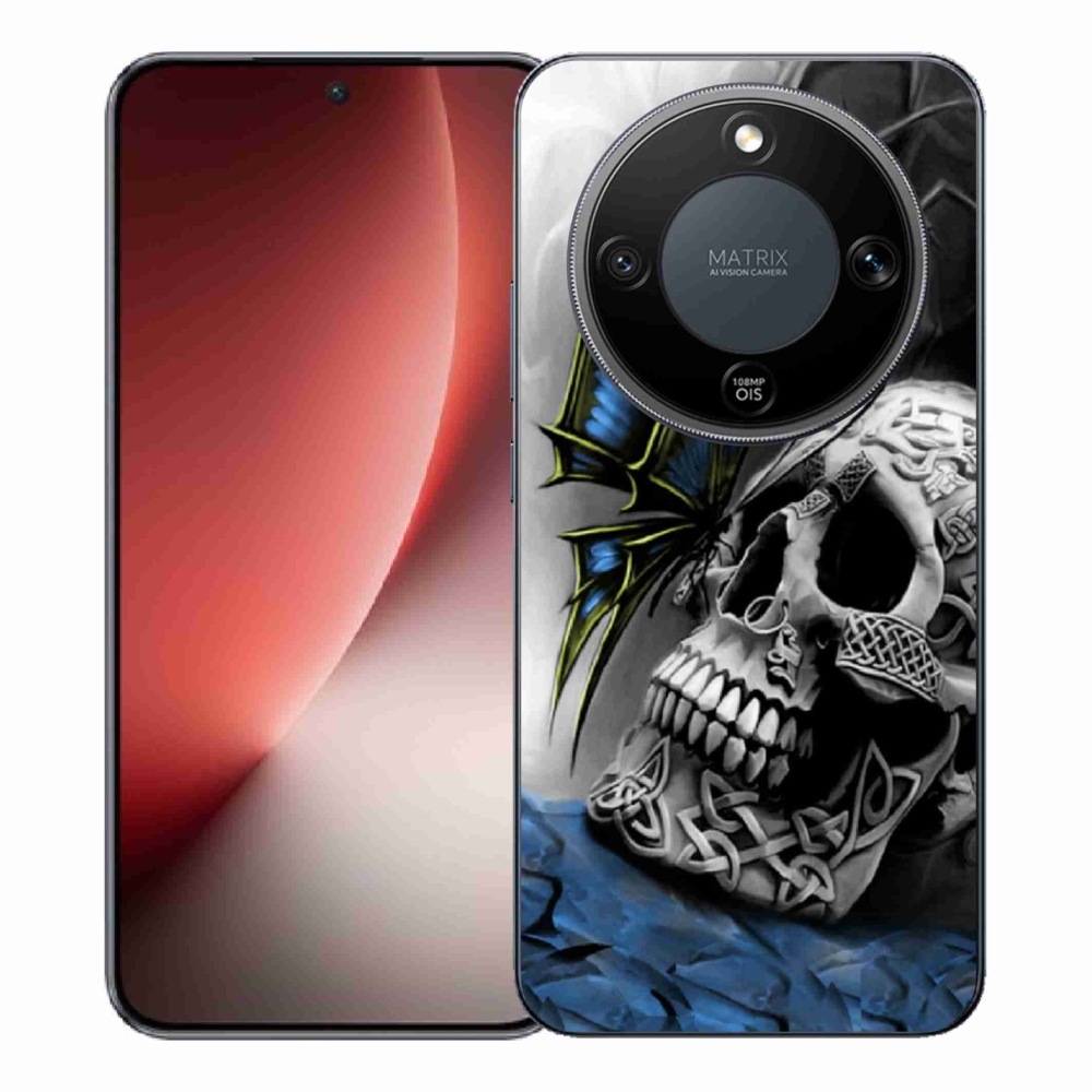 Gél borítás mmCase a Honor Magic 8 Lite 5G számára - pillangó és koponya