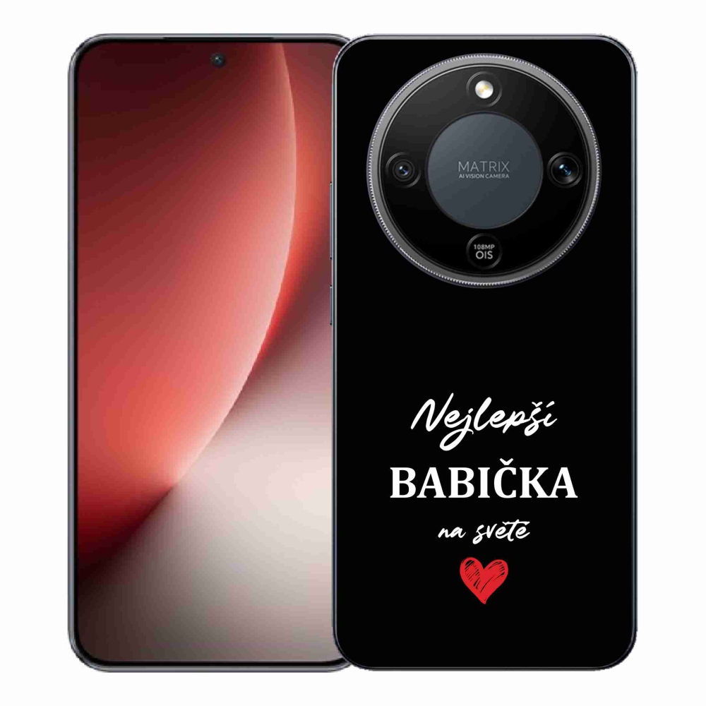 Gél borító mmCase a Honor Magic 8 Lite 5G számára - Best Grandma 1 fekete háttérrel