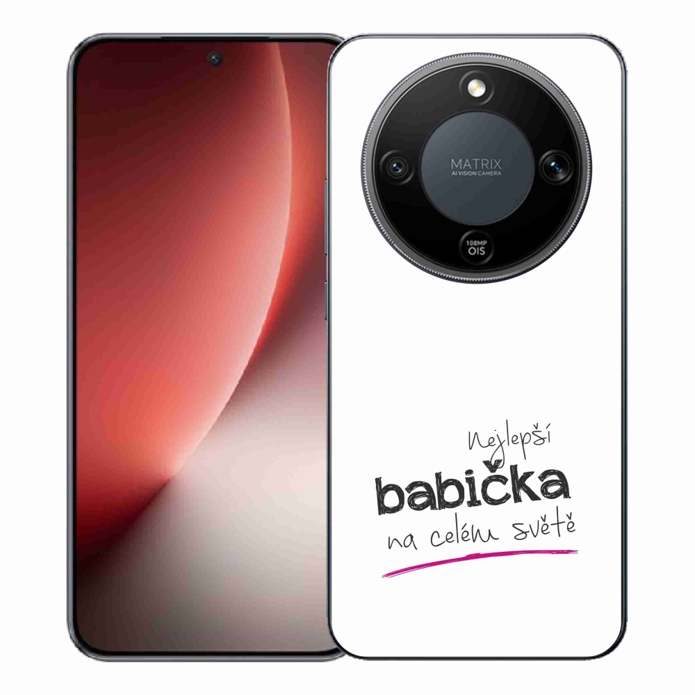 Gél borítás mmCase a Honor Magic 8 Lite 5G-n - Legjobb nagyi 4 fehér háttérrel