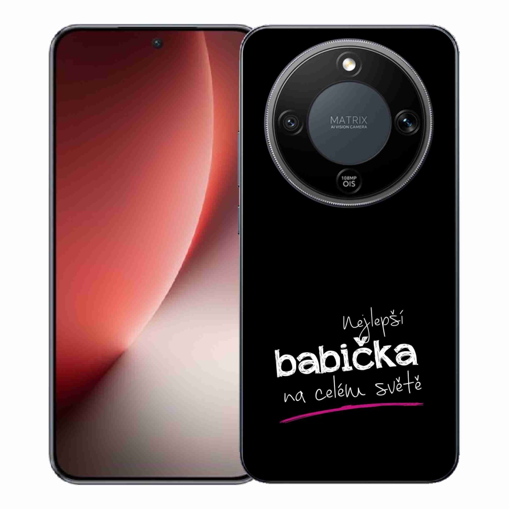 Gél borítás mmCase a Honor Magic 8 Lite 5G-n - Legjobb nagyi 4 fekete háttérrel