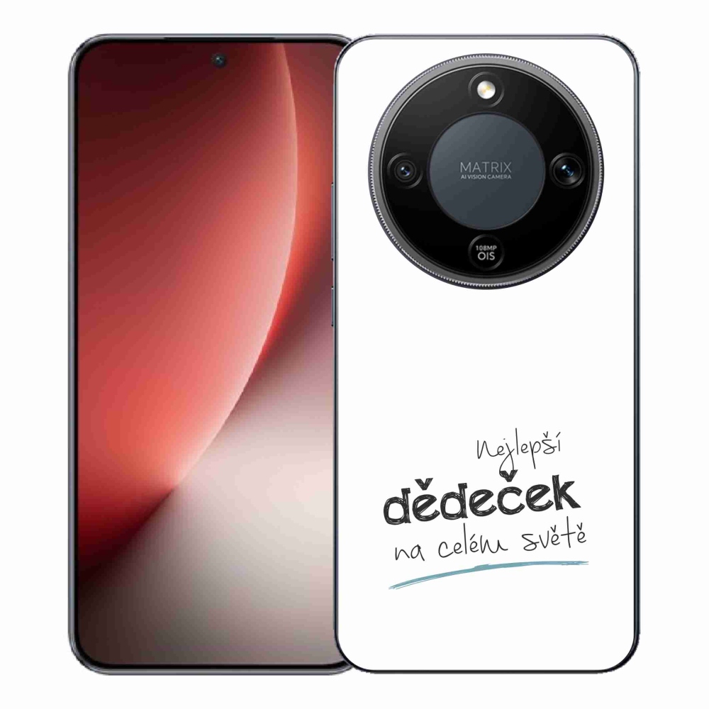 Gél borító mmCase a Honor Magic 8 Lite 5G-n - legjobb nagypapa 3 fehér háttérrel