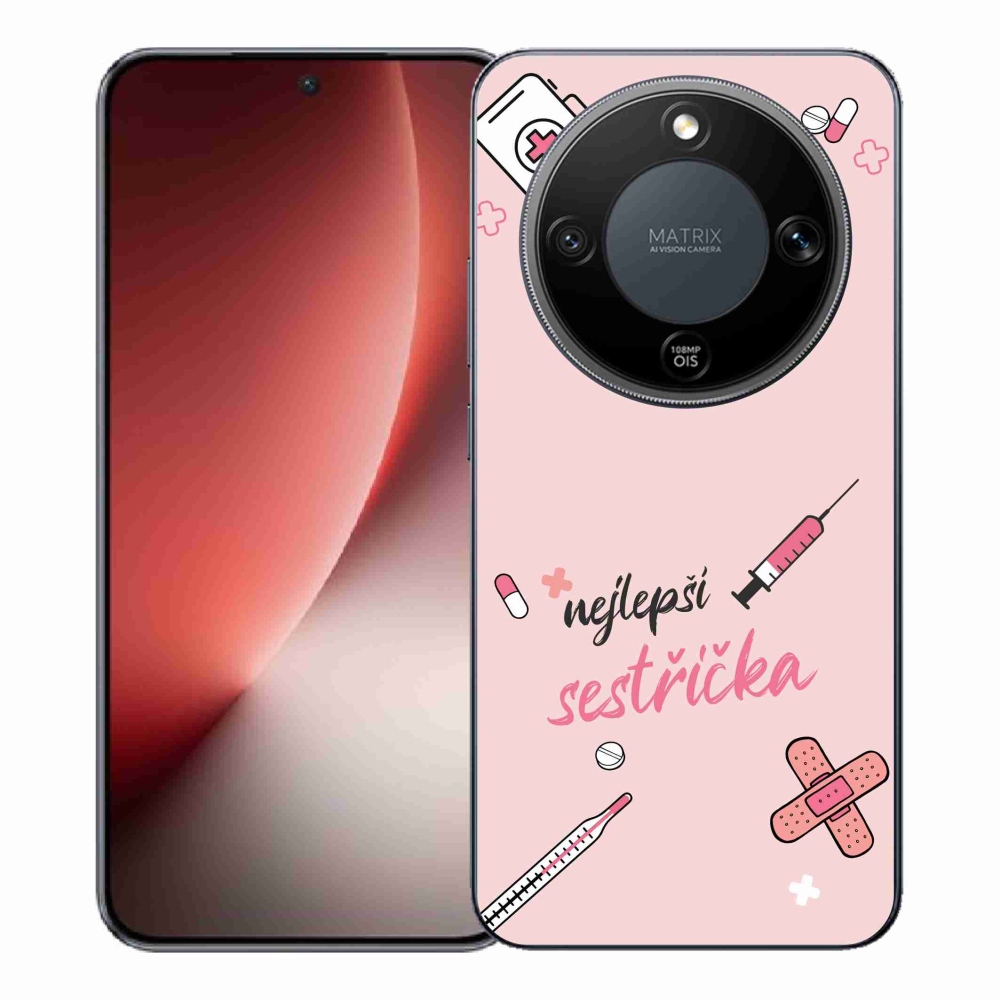 Gél borító mmCase a Honor Magic 8 Lite 5G-n - a legjobb kishúg rózsaszín háttérrel