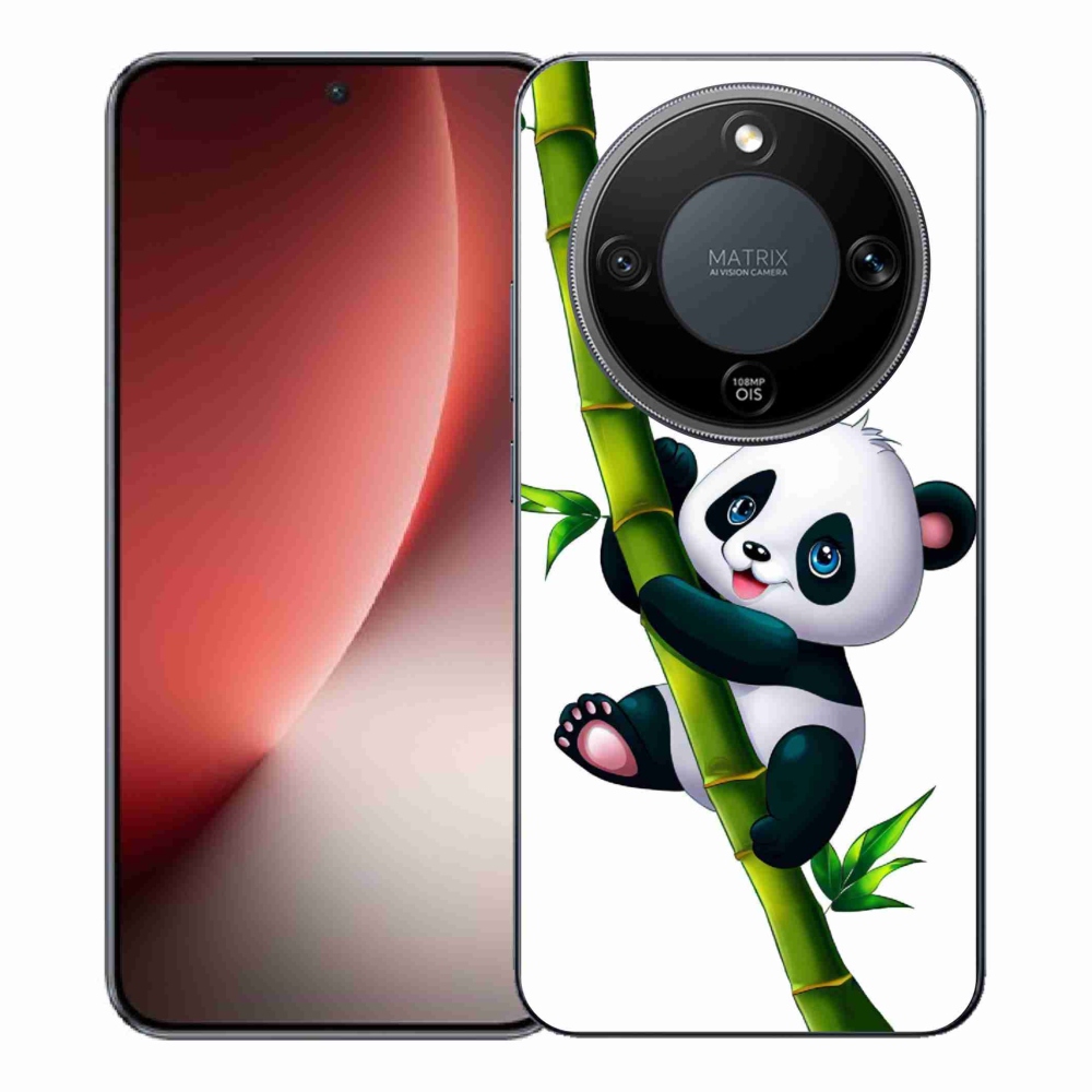 Gél borítás mmCase a Honor Magic 8 Lite 5G számára - panda a bambuszon