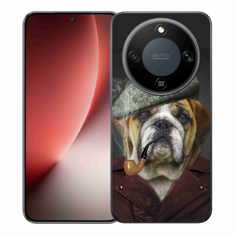 Zselés borítás mmCase a Honor Magic 8 Lite 5G számára - kutya csővel