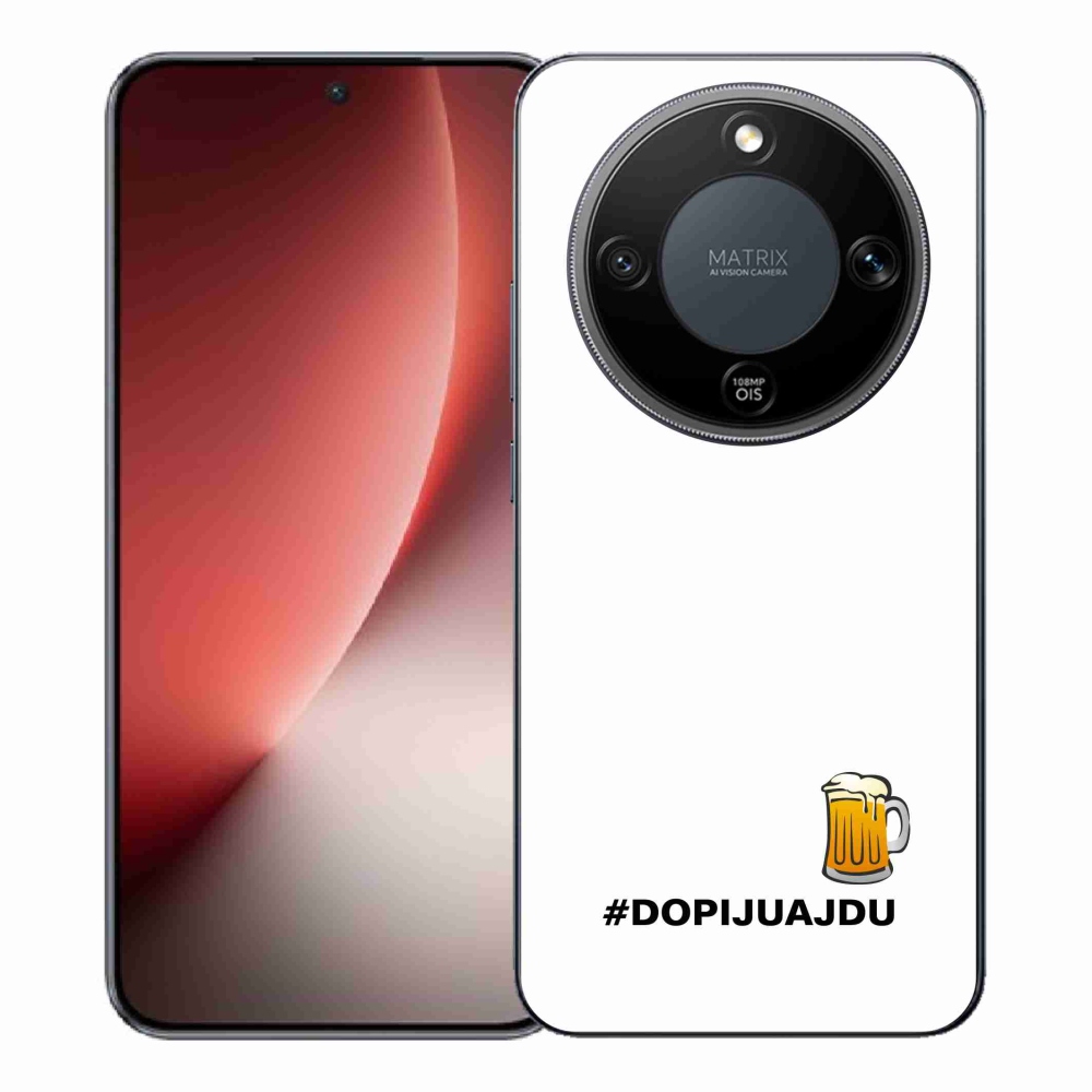 Gél borítás mmCase a Honor Magic 8 Lite 5G számára - sör motívum 1 fehér háttér