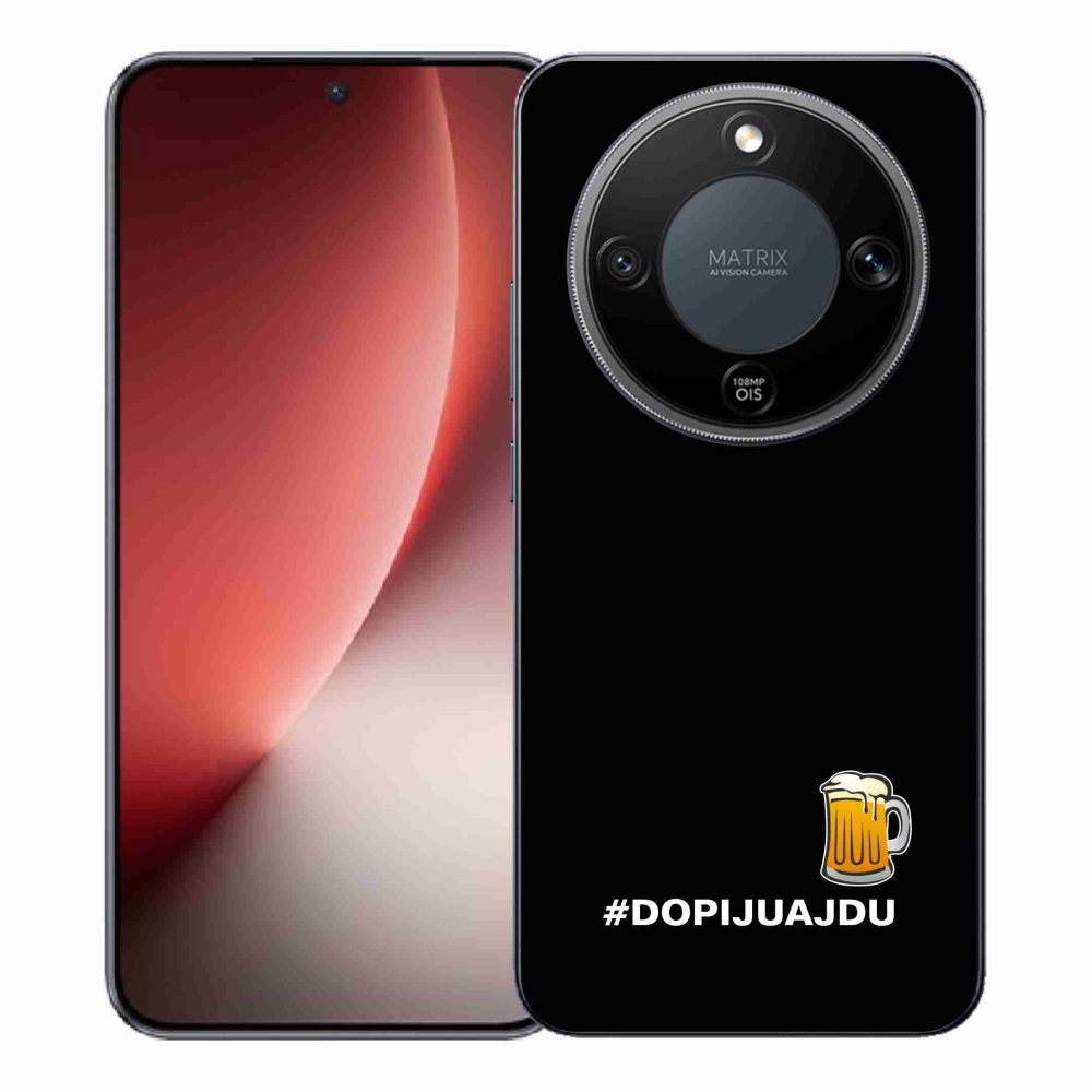 Gél borítás mmCase a Honor Magic 8 Lite 5G számára - sör motívum 1 fekete háttérrel