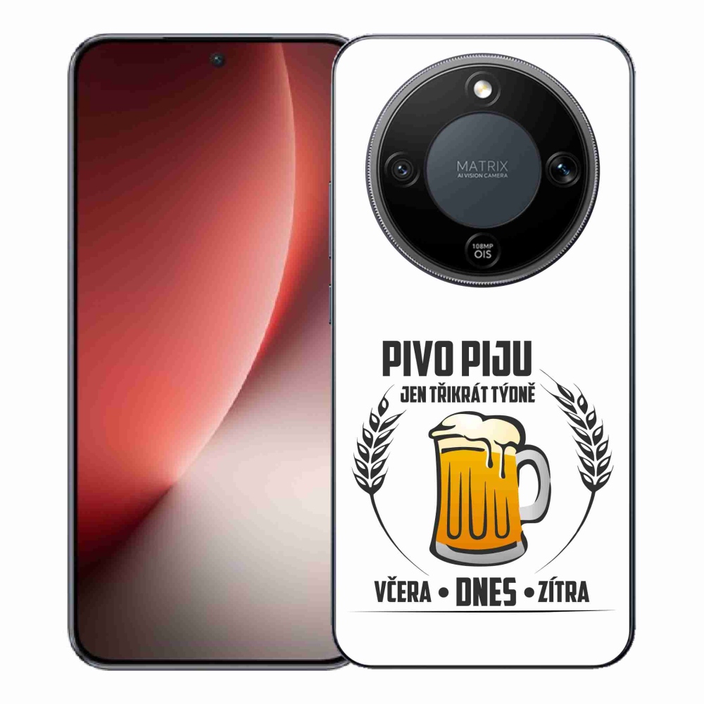 Gél borítás mmCase a Honor Magic 8 Lite 5G készülékhez - sör motívum fehér háttérrel