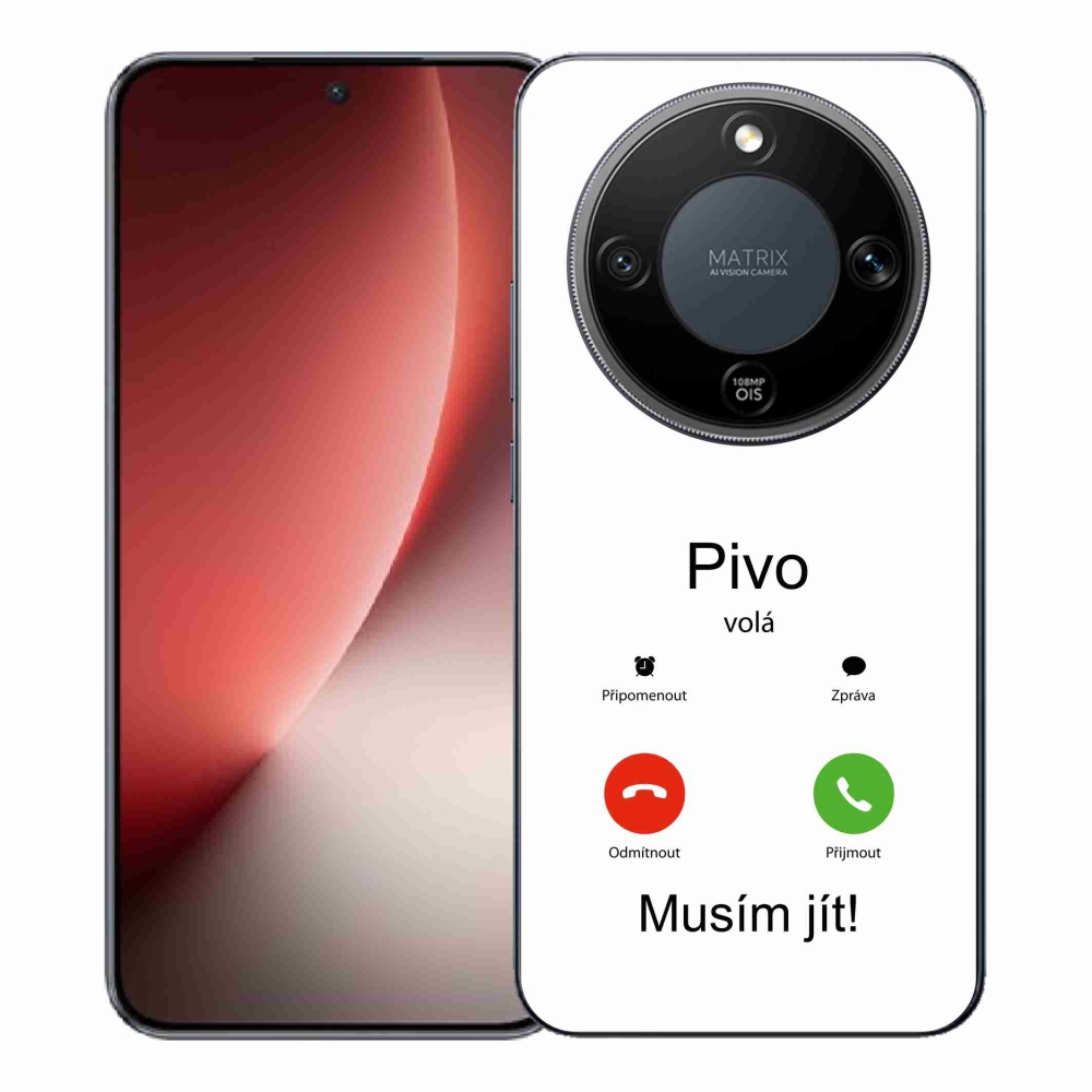 Gél borító mmCase a Honor Magic 8 Lite 5G-n - sör hívja a fehér hátteret