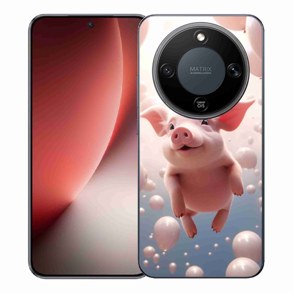 Gél borítás mmCase a Honor Magic 8 Lite 5G számára - malac lufikkal