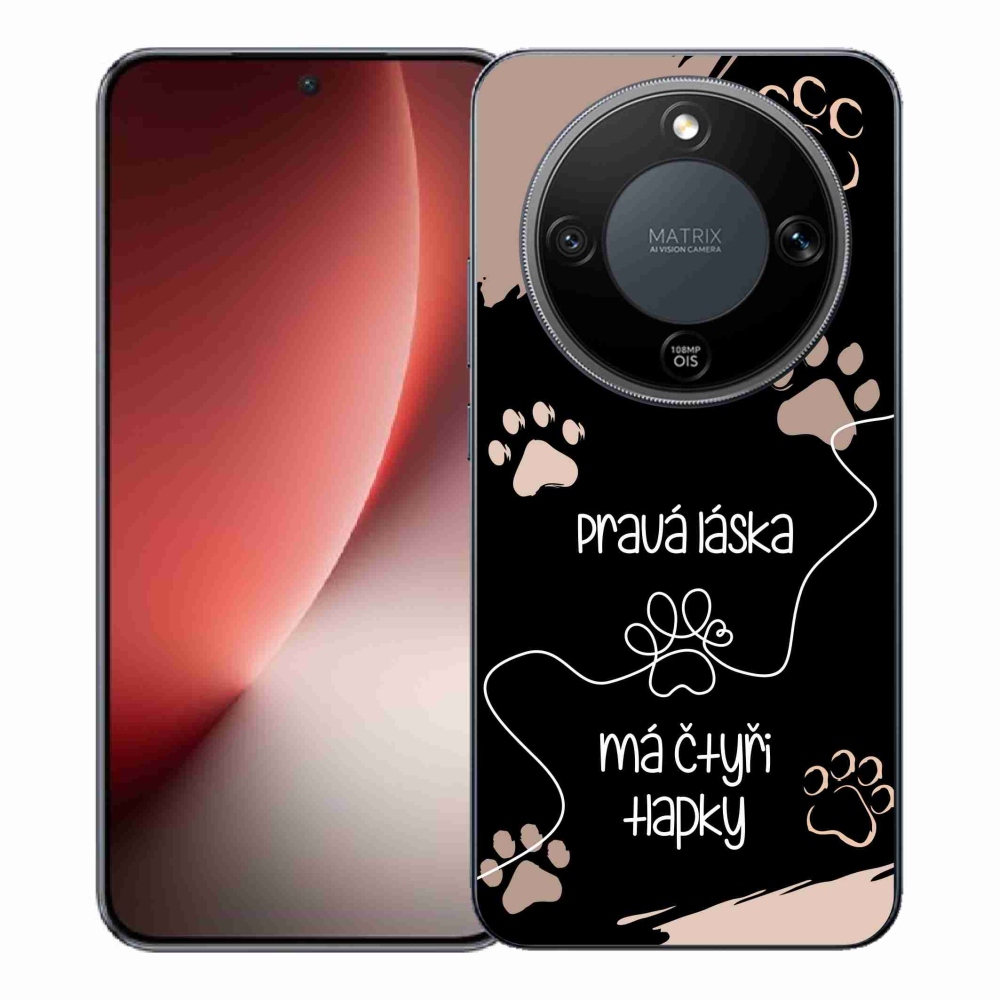 Gél borítás mmCase a Honor Magic 8 Lite 5G készülékhez - kutya motívum 1 fekete háttér