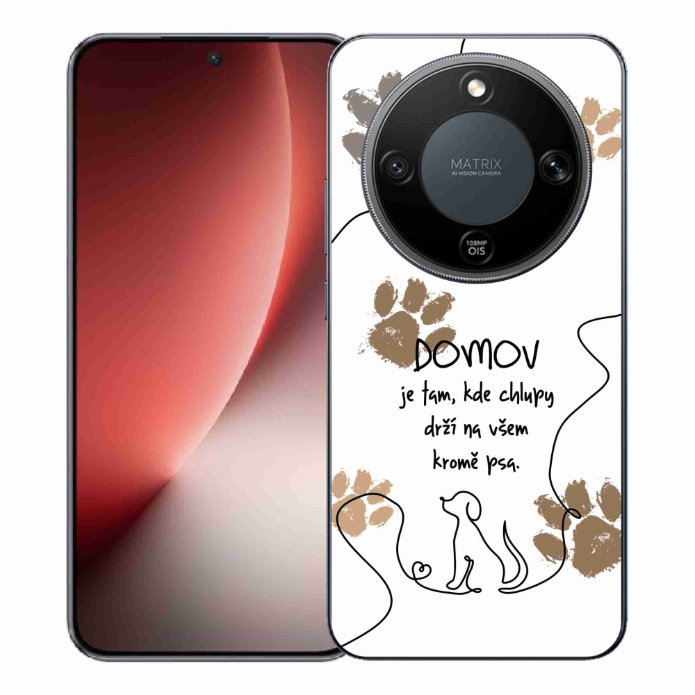 Gél borító mmCase a Honor Magic 8 Lite 5G készülékhez - kutya motívum fehér háttérrel