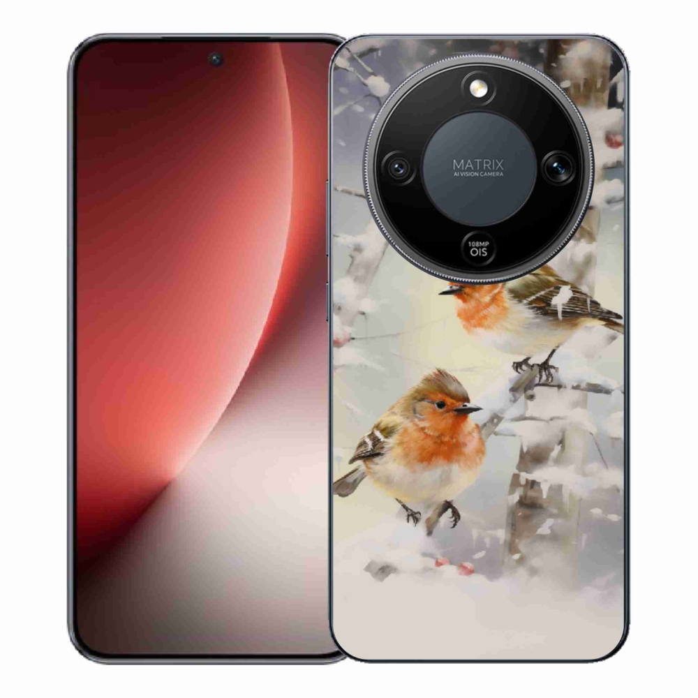 Zselés borítás mmCase a Honor Magic 8 Lite 5G számára - madarak télen