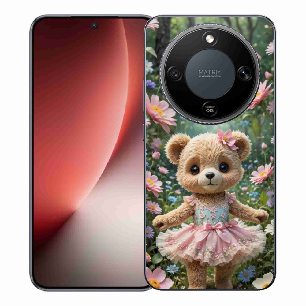 mmCase gél tok az Honor Magic 8 Lite 5G-hez – aranyos mackó virágok között