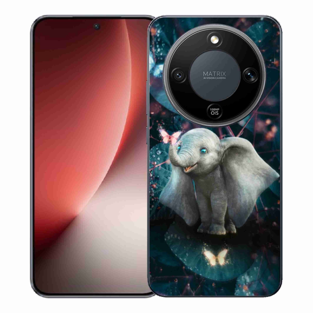 Gél borítás mmCase a Honor Magic 8 Lite 5G számára - aranyos elefánt