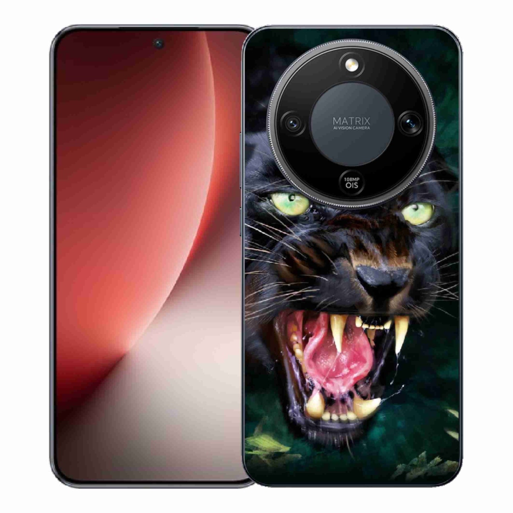 Gél borítás mmCase a Honor Magic 8 Lite 5G számára - dühös fekete párduc