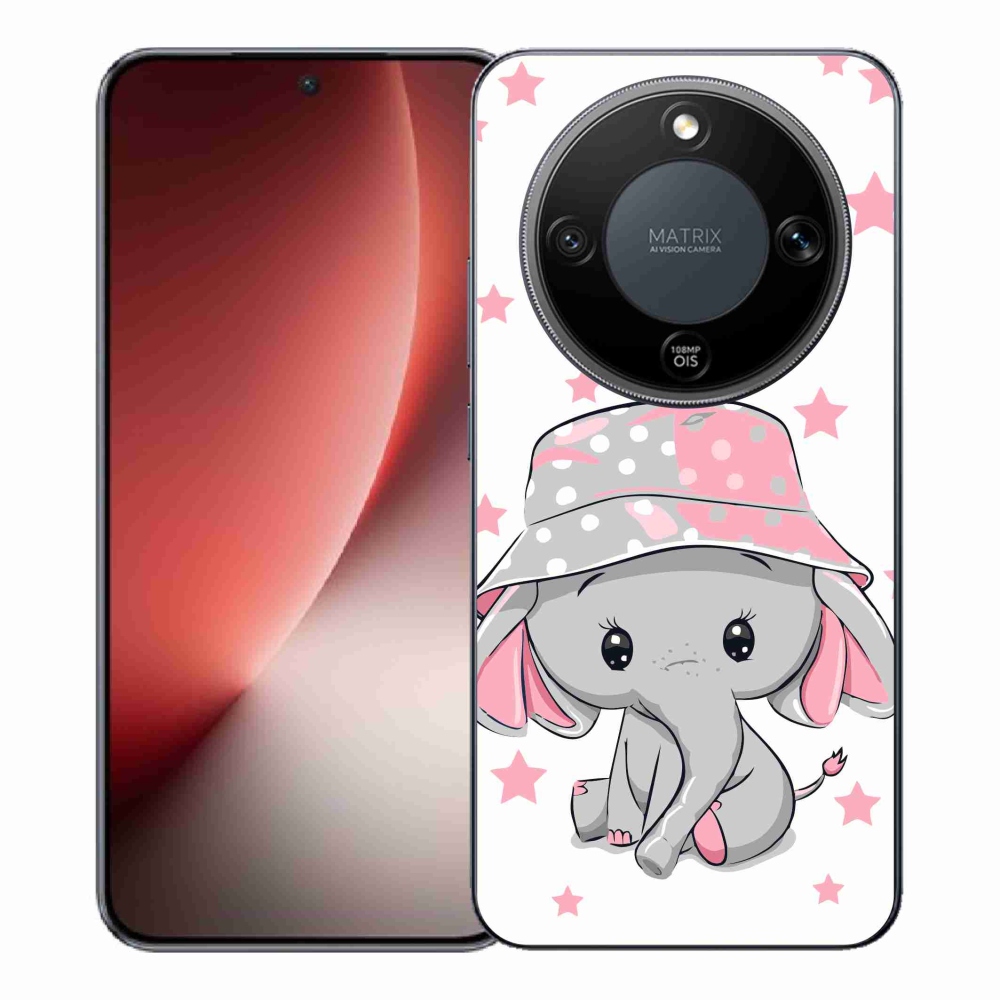 Gél borítás mmCase a Honor Magic 8 Lite 5G készülékhez - rózsaszín elefánt