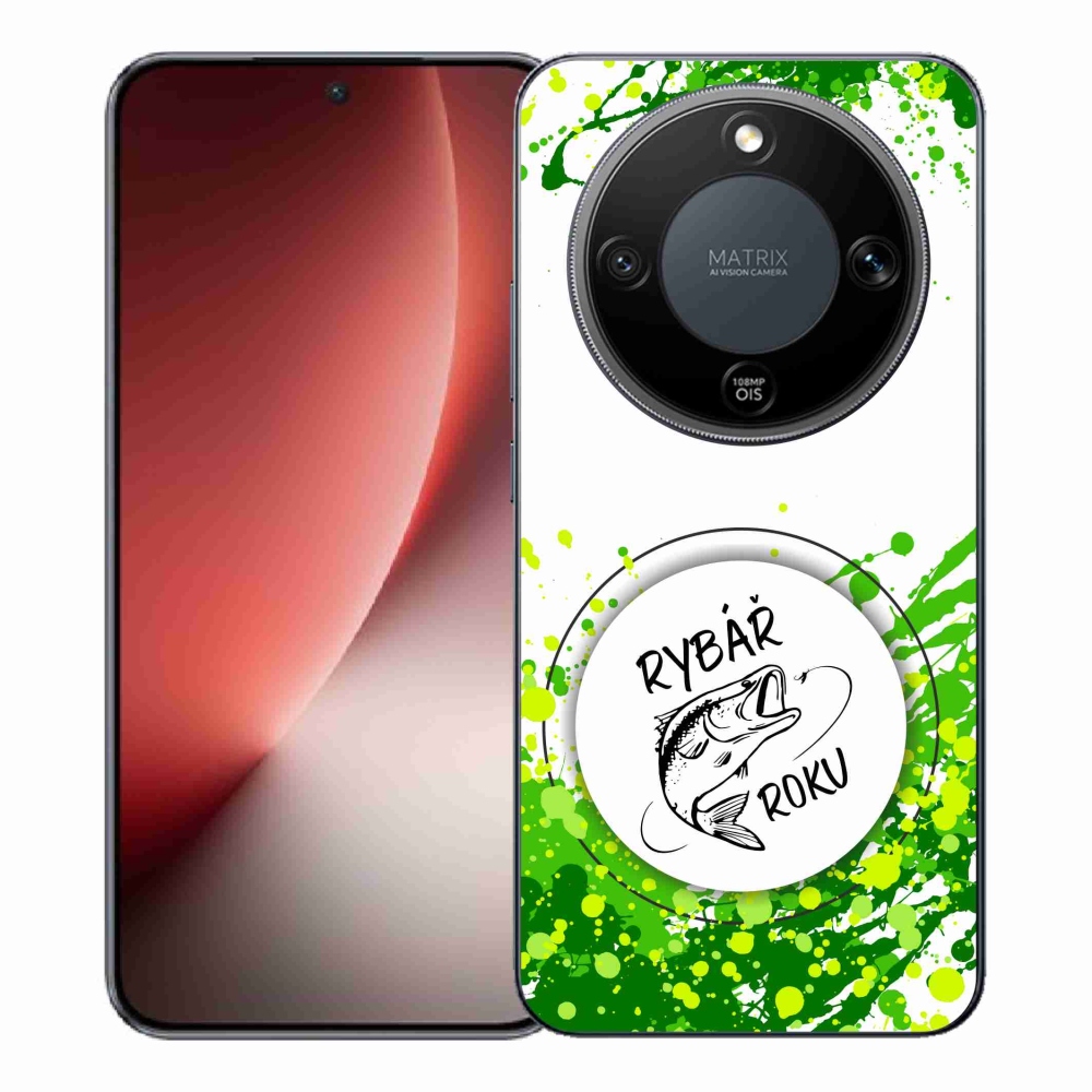 Gél borító mmCase a Honor Magic 8 Lite 5G számára - az év horgásza fehér háttérrel