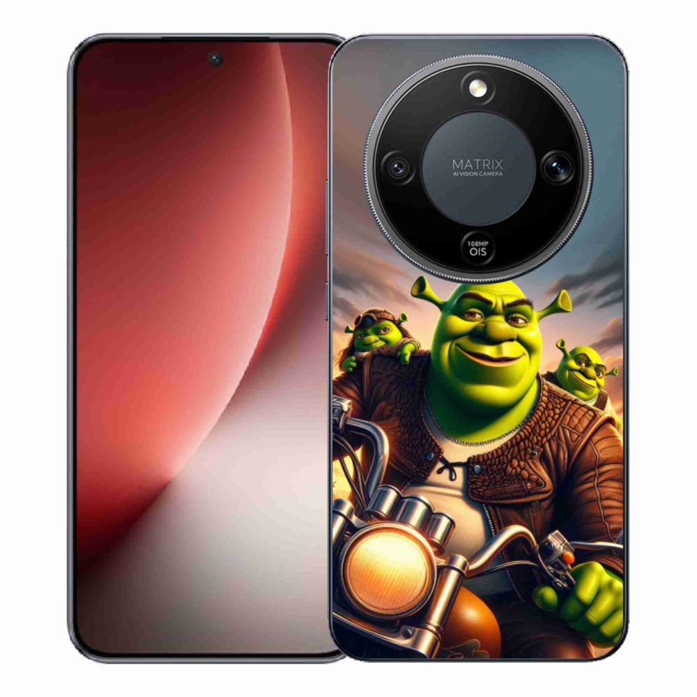 Zselés borítás mmCase a Honor Magic 8 Lite 5G számára - Shrek egy motorkerékpáron