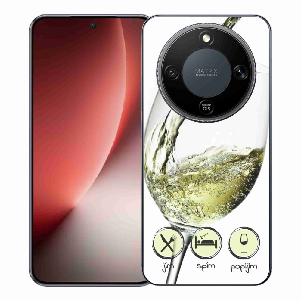 Zselés borítás mmCase a Honor Magic 8 Lite 5G készülékhez - borospohár fehér