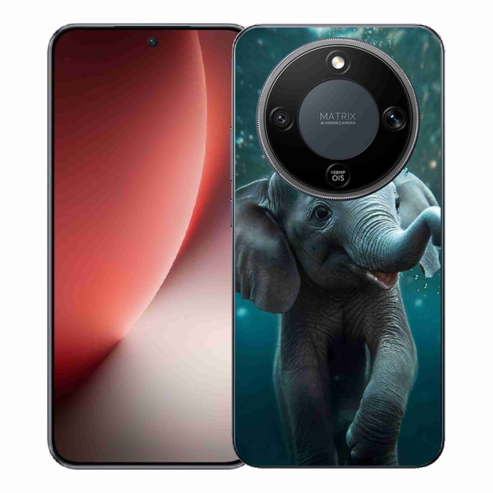 Zselés borítás mmCase a Honor Magic 8 Lite 5G számára - elefánt a víz alatt