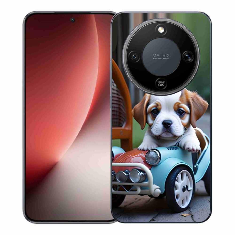 mmCase géltok az Honor Magic 8 Lite 5G-hez – kiskutya retro autóban