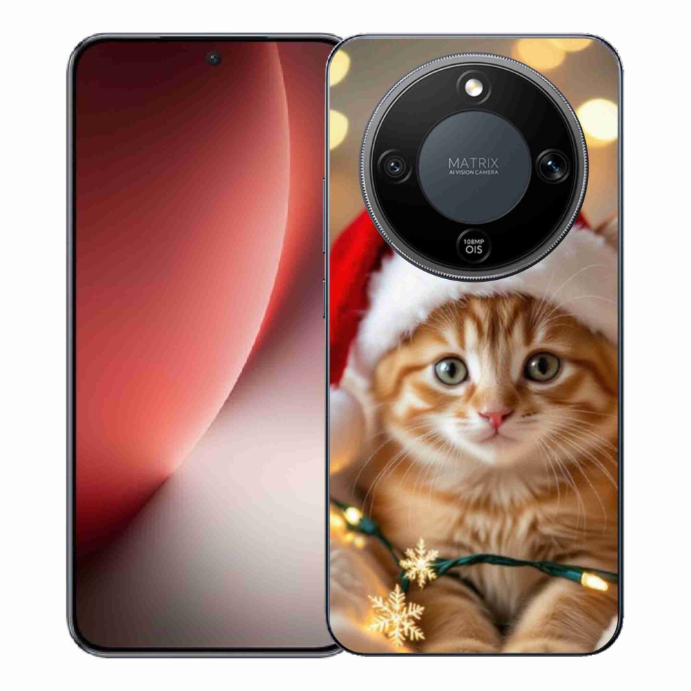 Gél borítás mmCase a Honor Magic 8 Lite 5G számára - Karácsonyi cica